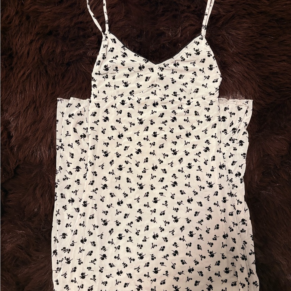 Motel Rocks White and Black Floral Dress